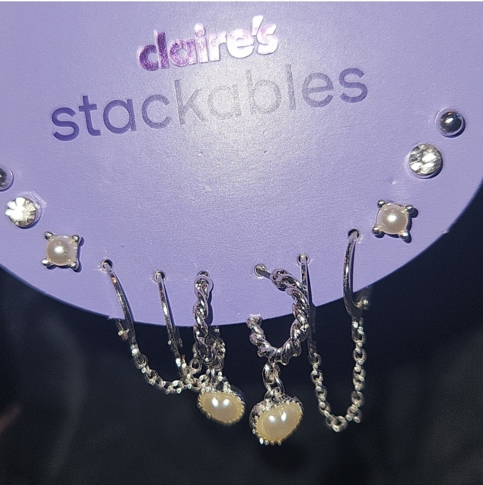 Brand New Girls Claires Stackable Earrings